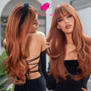 Burgundy red fashion long wavy wig with fringe | Smart Wigs Brisbane
