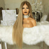 Honey Blonde with Dark Root Silk Straight Lace Front Wig at Smart Wigs AU