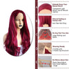 Burgundy Red Natural Long Wave Lace Front Wig - Smart Wigs Sydney NSW 